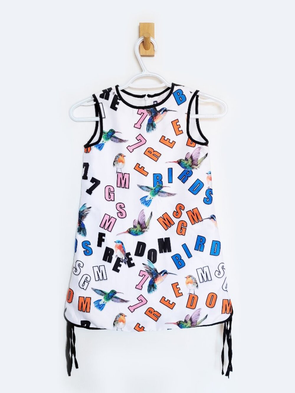 MSGM Birds and Letters Print Sleeveless Dress - Youth 8